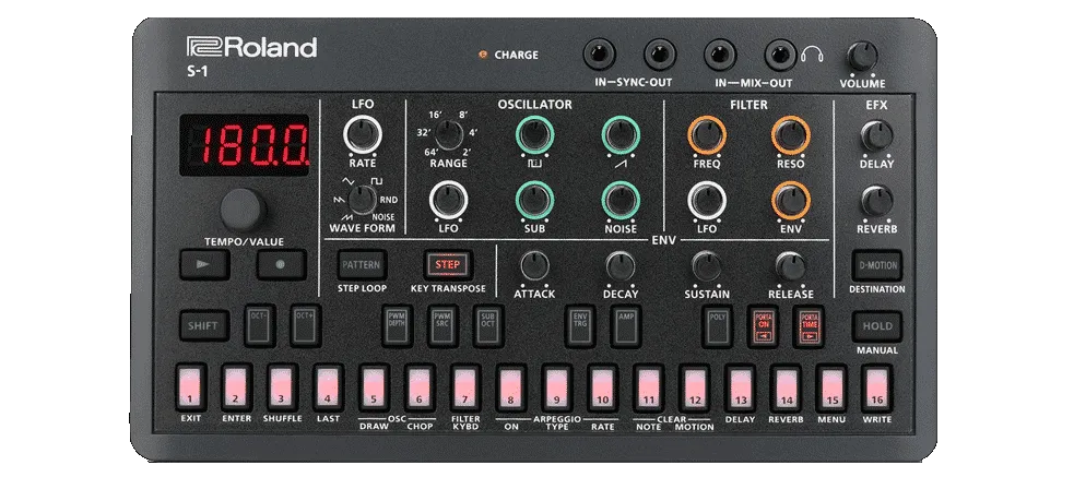 A Roland S-1 synthesizer